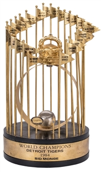 1984 Detroit Tigers World Series Trophy Presented to Sid Monge (Monge LOA)